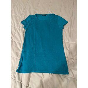 Tahari Womens Teal Short Sleeve Crew Neck T-Shirt Medium